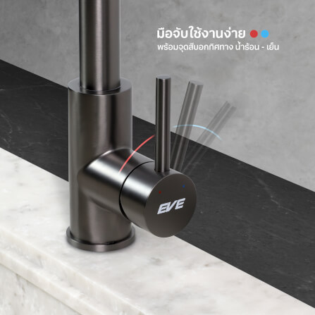 ก๊อกซิงค์สำหรับอ่างล้างจาน EVE LEXI GUNMETAL EP สเตนเลส 30 ซม. สีดำเงา_5